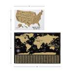 Poster Carte des États-Unis à gratter Amazon Basics avec grattoir et accessoires à épingler, 43 x 30 cm
