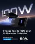 Batterie Externe INIU 25000 mAh - Charge Rapide 100W (vendeur tiers - via coupon)