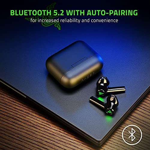 Ecouteurs sans fil Razer Hammerhead True Wireless X - Bluetooth Faible latence, Bluetooth 5.2