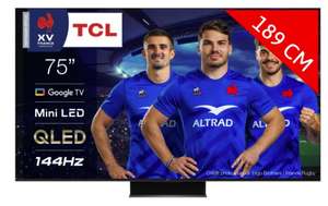 TV 75" TCL 75MQLED87 / 75C845 - 4K UHD, Google TV