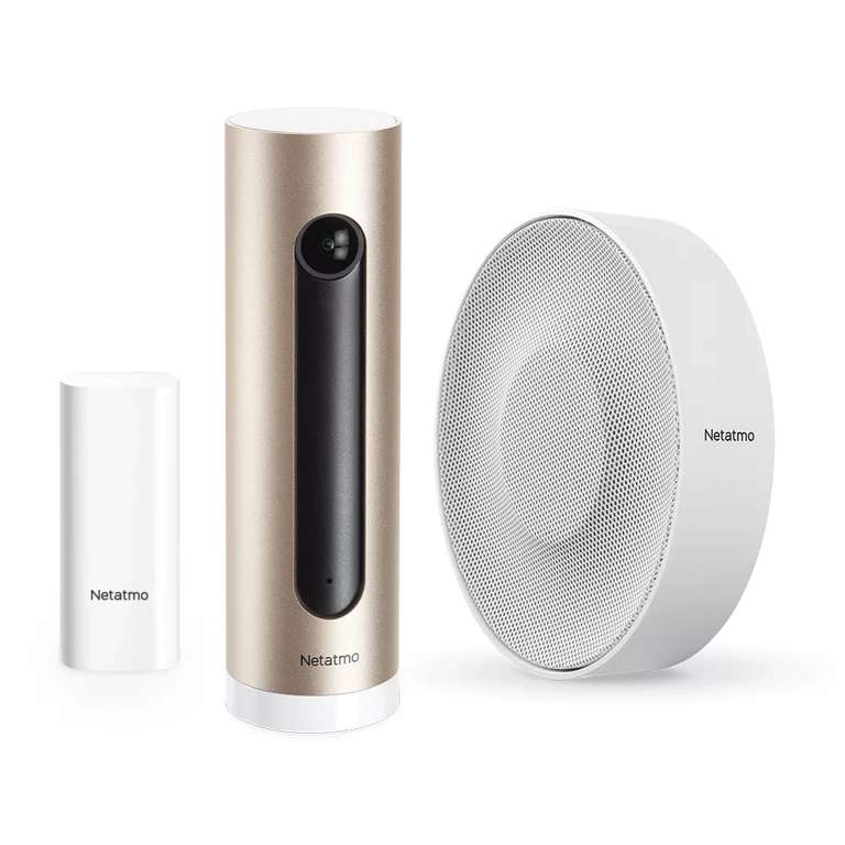 Pack Netatmo - Caméra intérieure intelligente, sirène intérieure intelligente, détecteur d'ouverture