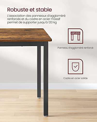 Table de Bar / Cuisine Vasagle - 70 x 110 x 75 cm, 4 Personnes (via coupon - vendeur tiers)