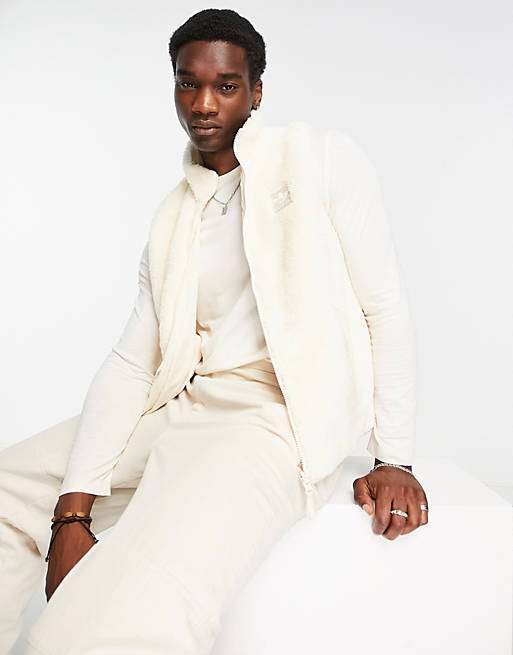 Veste sans manche duveteuse Homme Adidas Originals Essentials+ - Blanc éclatant (tailles M au 2XL)