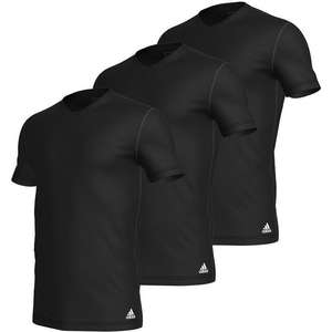 Lot de 3 t-shirts à col en V en coton adidas Active Core pour hommes noir (Tailles M et L)