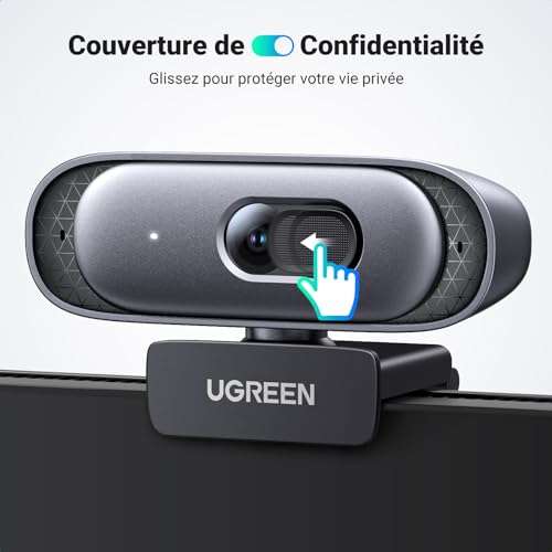 Webcam UGREEN - 2K 30FPS, 2 micros, rotation 360°, cache intégré (Vendeur Tiers, via coupon)
