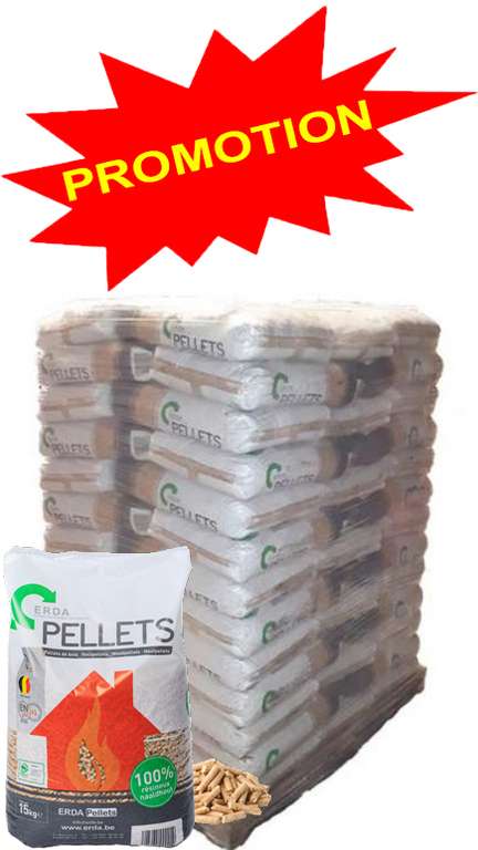 Palette de 65 sacs de 15 kg de Granulés de bois Premium DIN+/EN+ ERDA (soltech-nrj.com)