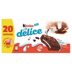 Paquet de 20 goûters Kinder Délice (via 1.96€ sur la carte de fidélité)