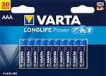 Pack de 20 Piles Varta Longlife Power Alkaline AAA LR03