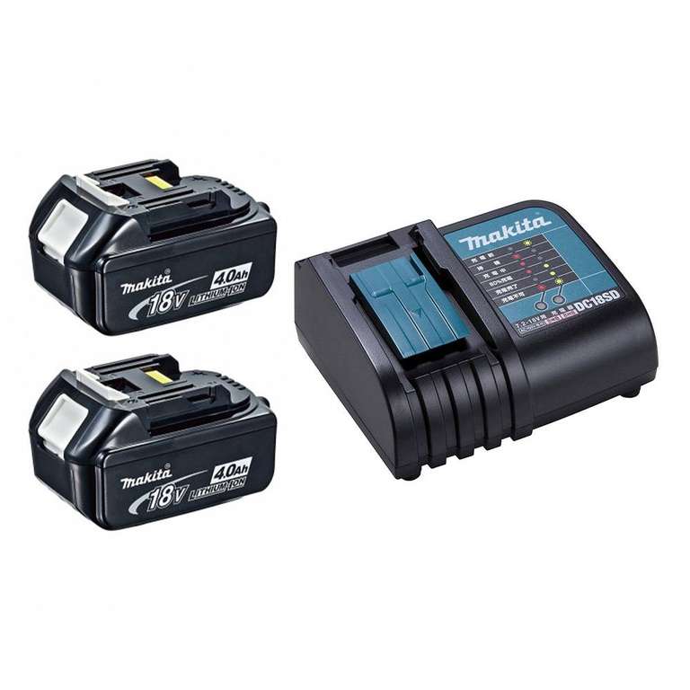 Pack Makita 2 batteries Li-ion 18V 4ah + chargeur