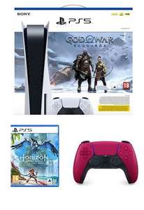 Pack console Sony PS5 Standard God of War Ragnarök + Manette DualSense Rouge + Horizon Forbidden West