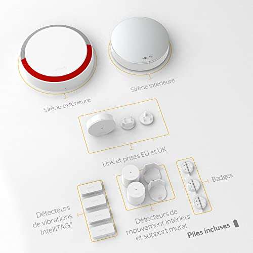 [Prime] Somfy Home Alarm Plus Integral (1875273) - Détecteurs de Mouvement et d’Ouverture additionnels, Compatible Alexa, Google et Tahoma