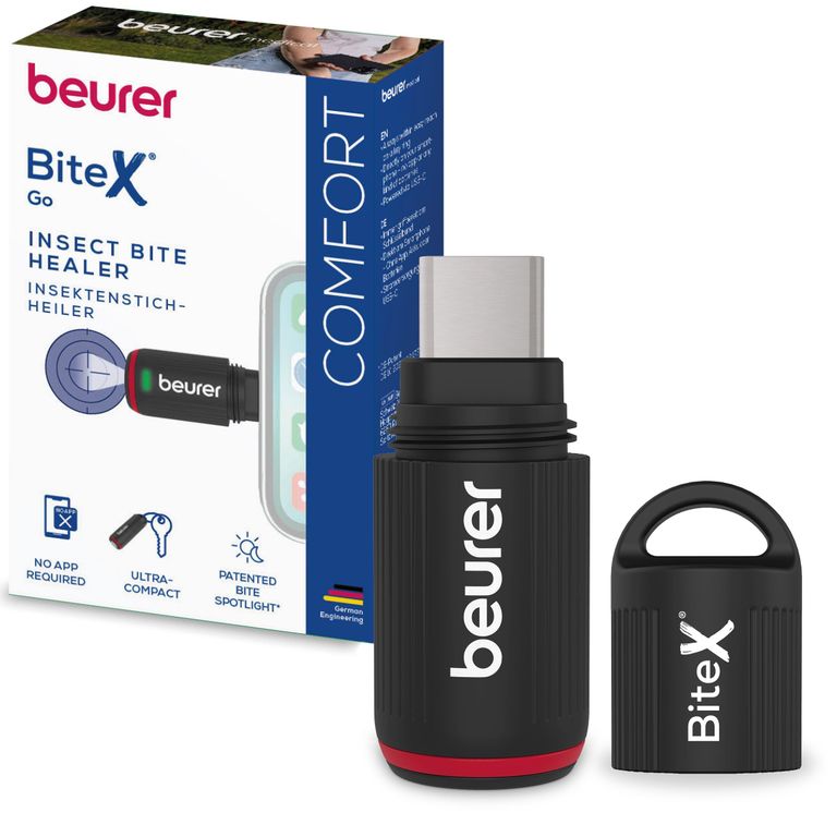 Dispositif Anti-démangeaison Beurer BiteX Go Deep Black - Contre Piqure de Moustique, pour Smartphone USB C — promo Tech