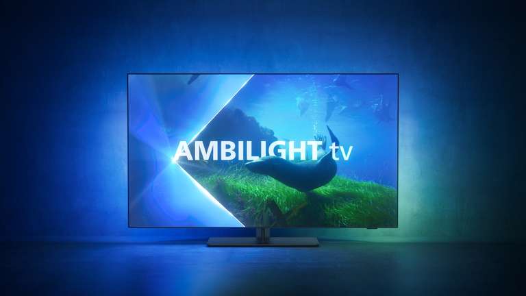 TV 48" Philips 48OLED808/12 - OLED, 4K UHD, 120 Hz, Ambilight 3 cotés, Smart TV, Dolby Atmos, Micro Dimming Perfect + Kit de nettoyage