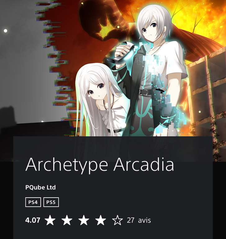 Archetype Arcadia sur PS5 et à 19,05€ sur switch (en dematerialisé PS5/ PS4 à 20,99€)
