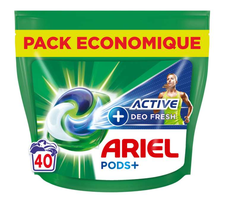Paquet de Lessive Ariel Pods+ - 40 capsules, Différentes variétés (via 17,08€ sur carte de fidélité et ODR - Magasins Participants)