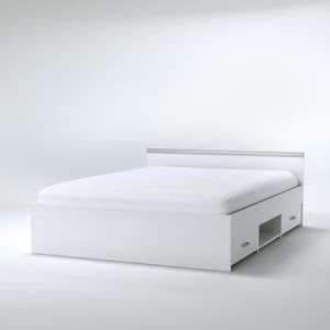 Cadre de lit avec tiroirs Parisot Zodiac - 140 x 190 cm, Blanc mat