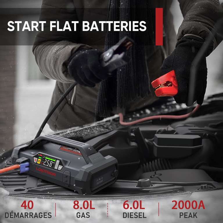 Booster Batterie Lokithor JA301 Voiture 2000A avec 150 PSI Compresseurs  d'air 12V (Vendeur Tiers) –
