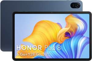Tablette 12" Honor Pad 8 - 2K, Snapdragon 680, RAM 6 Go, 128 Go, 7250 mAh, Bleu + Étui Honor offert