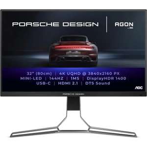 Ecran PC 31.5" AOC Porsche Design AGON PRO PD32M - Mini LED, 4K UQHD, Dalle IPS, 144Hz, 1ms, USB-C, Display HDR 1400
