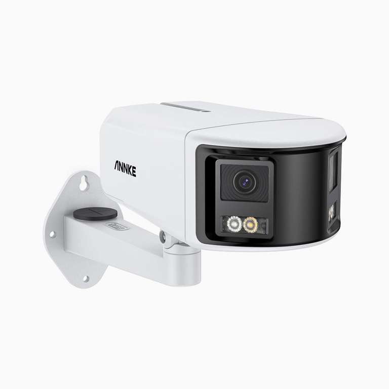 Caméra de sécurité extérieure panoramique ANNKE FCD600 PoE - Double objectif, 6MP, 180°, f/1.2, Vision nocturne couleur, Sirène & Alarme