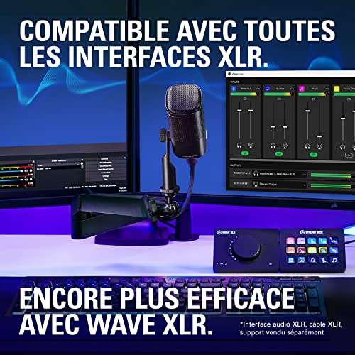 [Prime] Microphone dynamique cardioïde Elgato Wave DX - Micro XLR