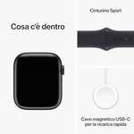 Montre Apple Watch Series 9 GPS + Cellular 45 mm boîtier aluminium minuit bracelet sport minuit Tracker d'activité, écran Retina