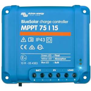 Contrôleur de Charge Solaire Victron Energy BlueSolar MPPT 75V 15 amp 12/24-Volt