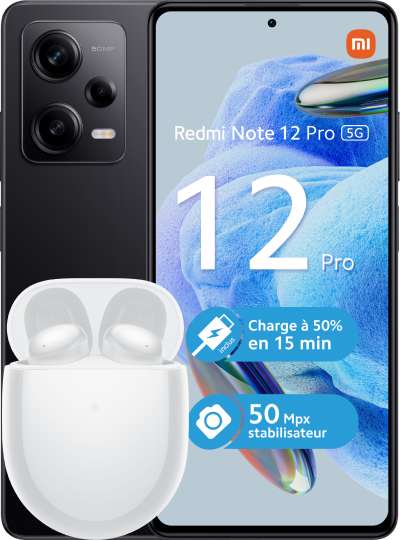 [Clients Red] Smartphone 6.67" Redmi Note 12 Pro 5G + Ecouteurs Redmi Buds 4 (via ODR de 40€ sur Facture)