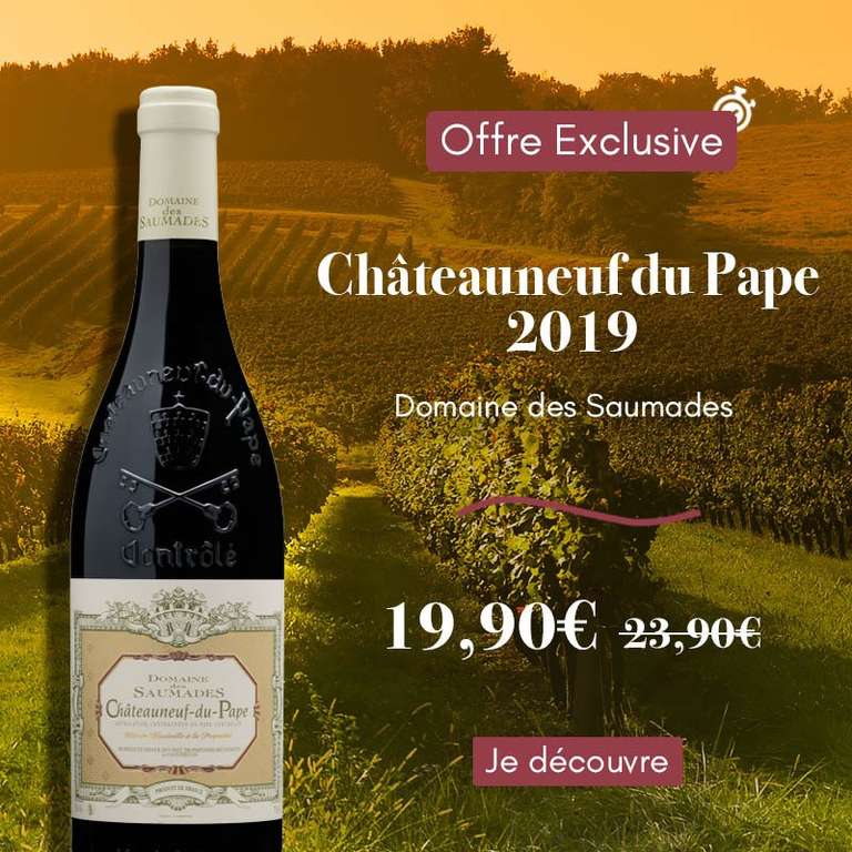 Bouteille de vin rouge Châteauneuf du Pape - Domaine des Saumades 2019 (vin-terroir.fr)