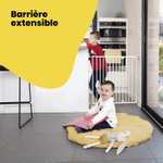 Barrière de sécurité Safety 1st avec portillon Wall Fix Extending - Métal blanc, Extensible de 62cm à 102cm