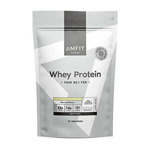 [Prime] Sachet de Protéines en poudre Whey Amfit Nutrition - 2.27kg, Saveur Banane