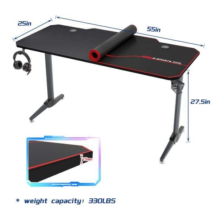 SogesHome Table de Bureau Table 80 x 40 cm - Table pour Ordinateur