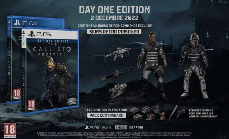 Callisto Protocol Day One Edition sur PS5 (Frontalier Belgique)