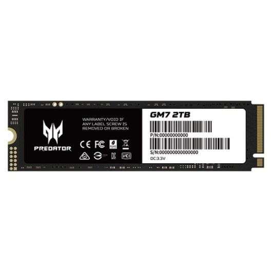 SSD interne M.2 PCI Express 4.0 NVMe Acer Predator GM7 - 2 To, 7400mb/s