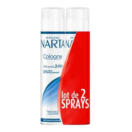 Lot de 2 Déodorants fraicheur Narta - 2x200ml, différentes variétés (Via 4.13€ sur la carte de fidélité)