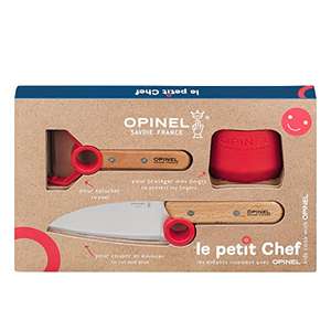 Coffret Complet Petit Chef Opinel - Ustensiles de Cuisine Enfant (Couteau, Éplucheur, Protège-Doigts),Hêtre & Inox, Rouge (Vendeur tiers)