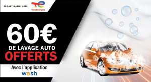 60€ de lavage auto offerts sur l'Application Wash pour une réparation d'impact ou un remplacement de vitrage (Sous Conditions)
