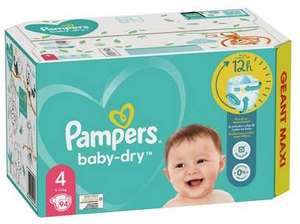 Pack de couches Pampers Baby Dry Géant Maxi - Différentes Tailles (via 23,92 € sur la Carte de Fidélité + ODR de 3€+ BDR de 2€)