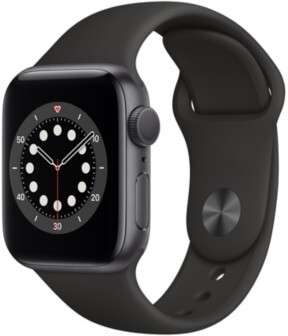 Montre connectée Apple Watch Series 6 GPS - 40 mm, bracelet Sport, noir (via 128.85€ en fidélité, 245.65€ après BA de 55€)