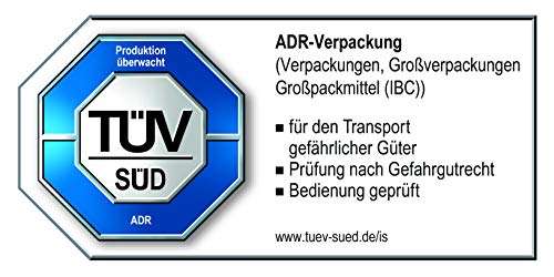 Bidon de Carburant 20L Hünersdorff 802060 - Homologué, Production certifiée TÜV, Rouge
