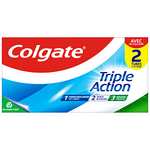 Lot de 2 tubes de dentifrice Colgate Triple Action - 2 x 75ml, goût Menthe (via Coupon et Abonnement Prévoyez et Économisez)