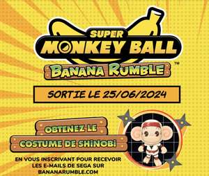 DLC gratuit Costume Special Shinobi - Super Monkey Ball Banana Rumble sur Nintendo Switch (bananarumble.com)