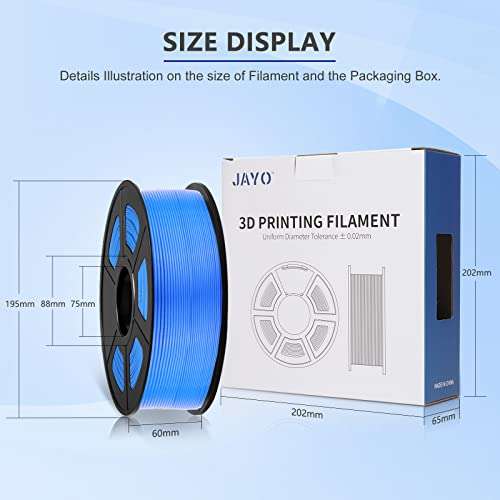 Filament pour imprimante 3D Jayo PLA - 1.75mm, 1 kg, PLA Bleu Gris (vendeur tiers)