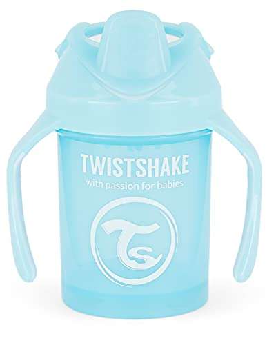 Mini Cup Twistshake - Gobelet d'Apprentissage à Boire à Bec Souple Antifuite 230 ml, Inclus un Mixeur ,4+ Mois