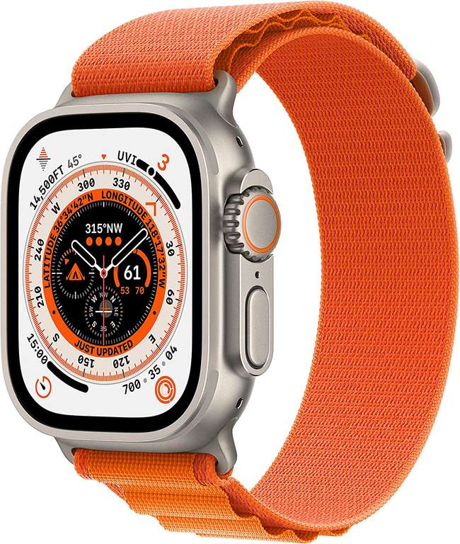 Apple Watch Ultra (GPS + Cellular, 49mm) - Boucle Alpine Lumière stellaire ou Orange