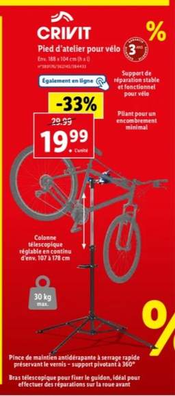 Pied D'atelier Vélo à Prix Carrefour