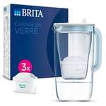 Carafe Filtrante Verre Bleue (2,5l) BRITA - incl. 3 cartouches filtre eau robinet MAXTRA PRO All-in-1
