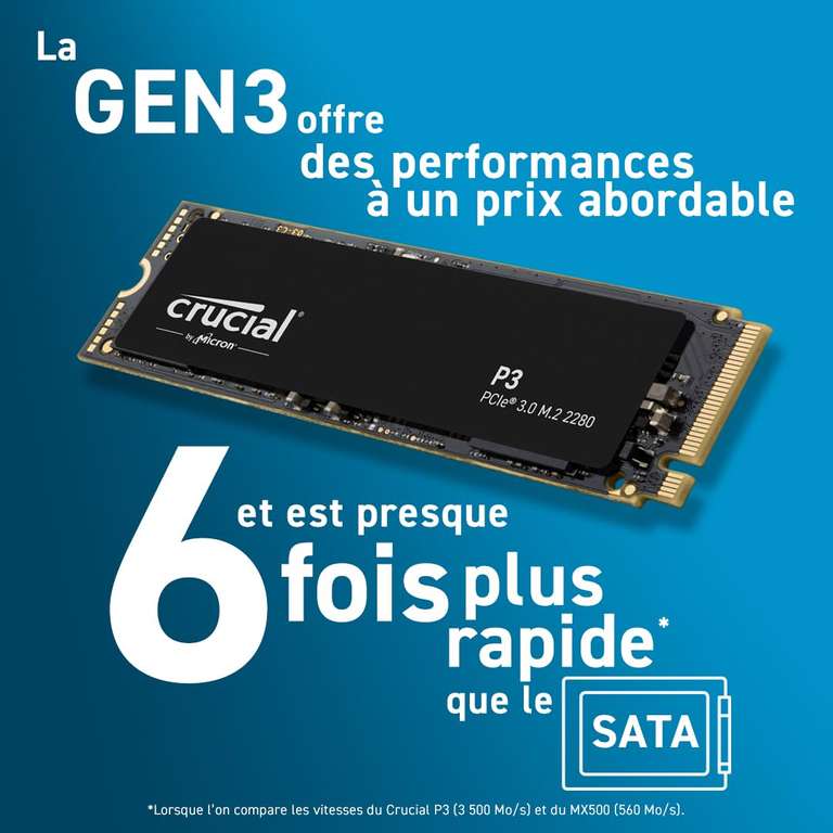 SSD Crucial P3 M2 - 4To Gen3
