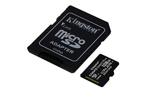 Carte mémoire microSDXC Kingston Canvas Select Plus - 128 Go, Classe 10 + Adaptateur