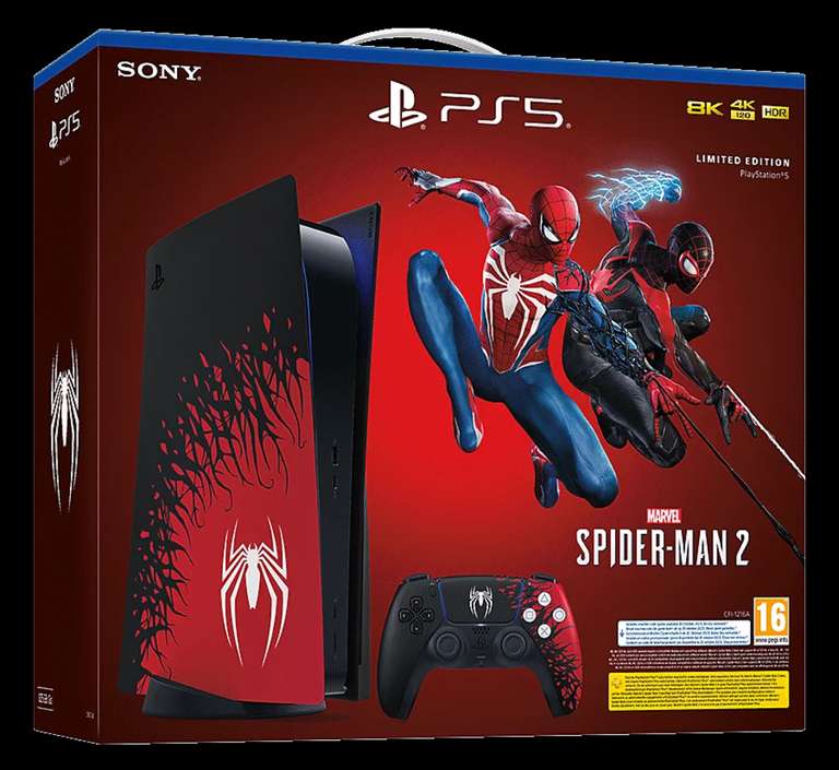 Bundle Console PS5 PlayStation 5 Édition Limitée + Marvel's Spider-Man 2 code in a box (Frontaliers Belgique - gamemania.be)